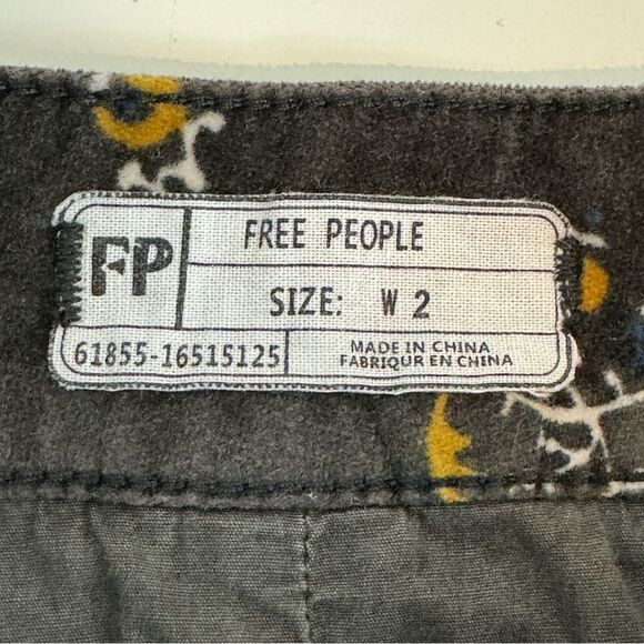 Free People A-line Floral Velour Mini Skirt 2 - Picture 4 of 9